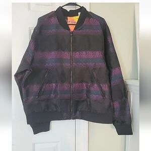 Robert Graham Men's Black Royal Karamela Limited Bomber Jacket Size 2XL